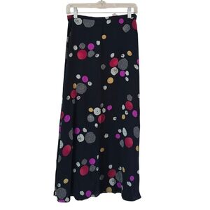 PETER NIGÅRD Polka Dot 100% Silk Maxi Skirt Multicolor‎  Size 8